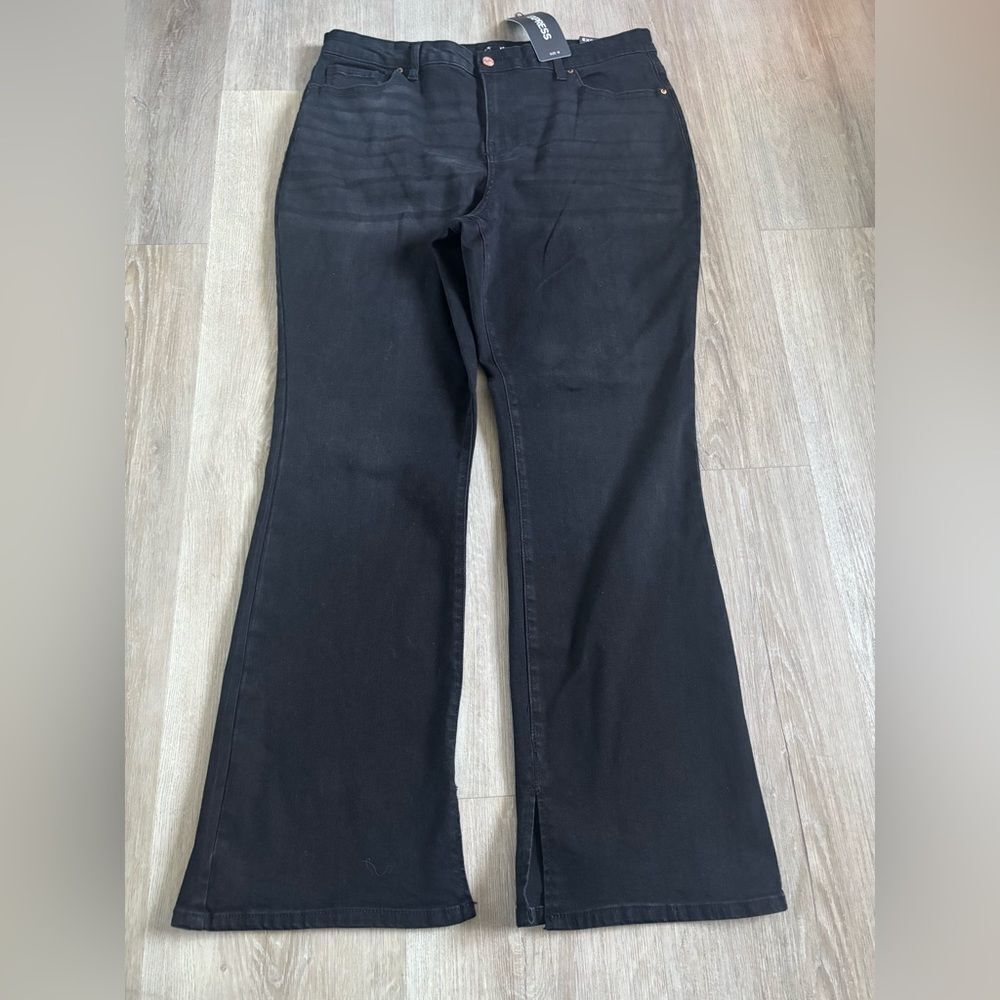 Express Classic Black Women's Jeans skinny flare mid rise hyper stretch